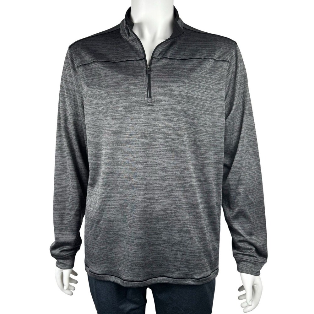 Pebble Beach Mens Large Gray Dry-Luxe Performance 1/4 Zip Shirt Pull Over New